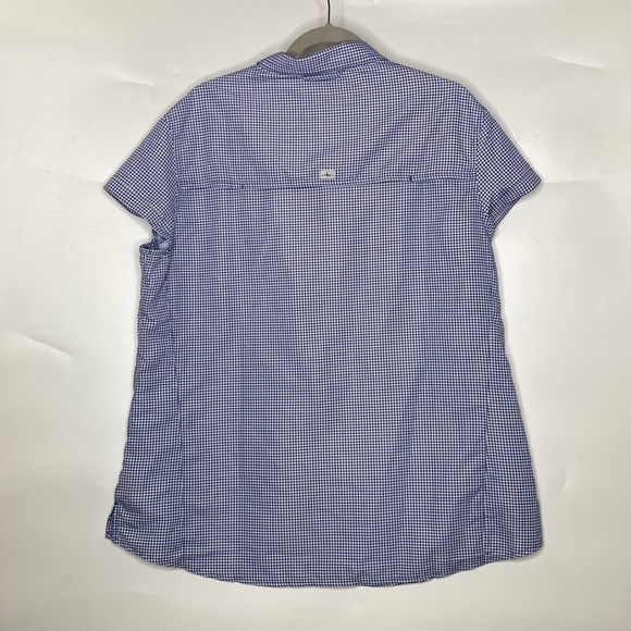 Habit Women's Blue & White Check Print Button-Down Shirt Cap Sleeves size 2XL - Picture 7 of 10